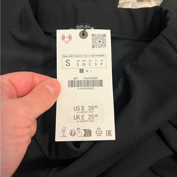 2/$30 Zara - Black High Rise Elastic Waist Pants NWT Size S - Picture 7 of 9